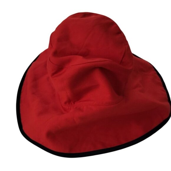 Vera Bradley Reversible Bucket Hat Red & Blue Paisley Floral Print Wide Brim - Picture 7 of 9